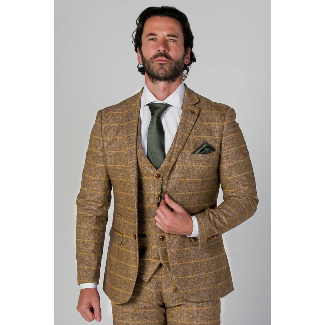 Harris - Ανδρικό Καφέ Tweed Σακάκι