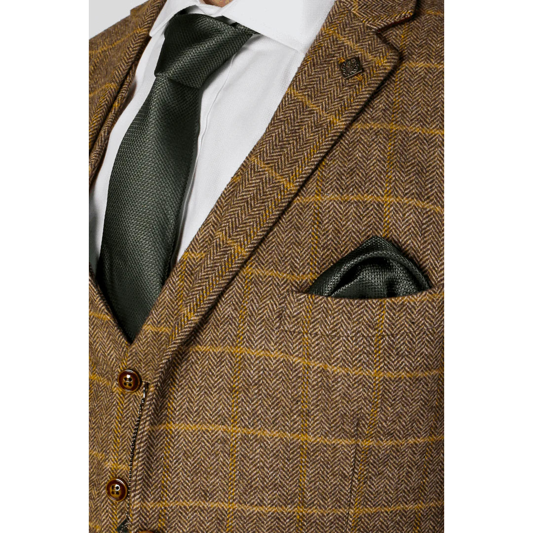 Harris - Ανδρικό Καφέ Tweed Σακάκι