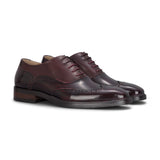 Harry - Ανδρικά Δερμάτινα Παπούτσια Brogue από Κρασί