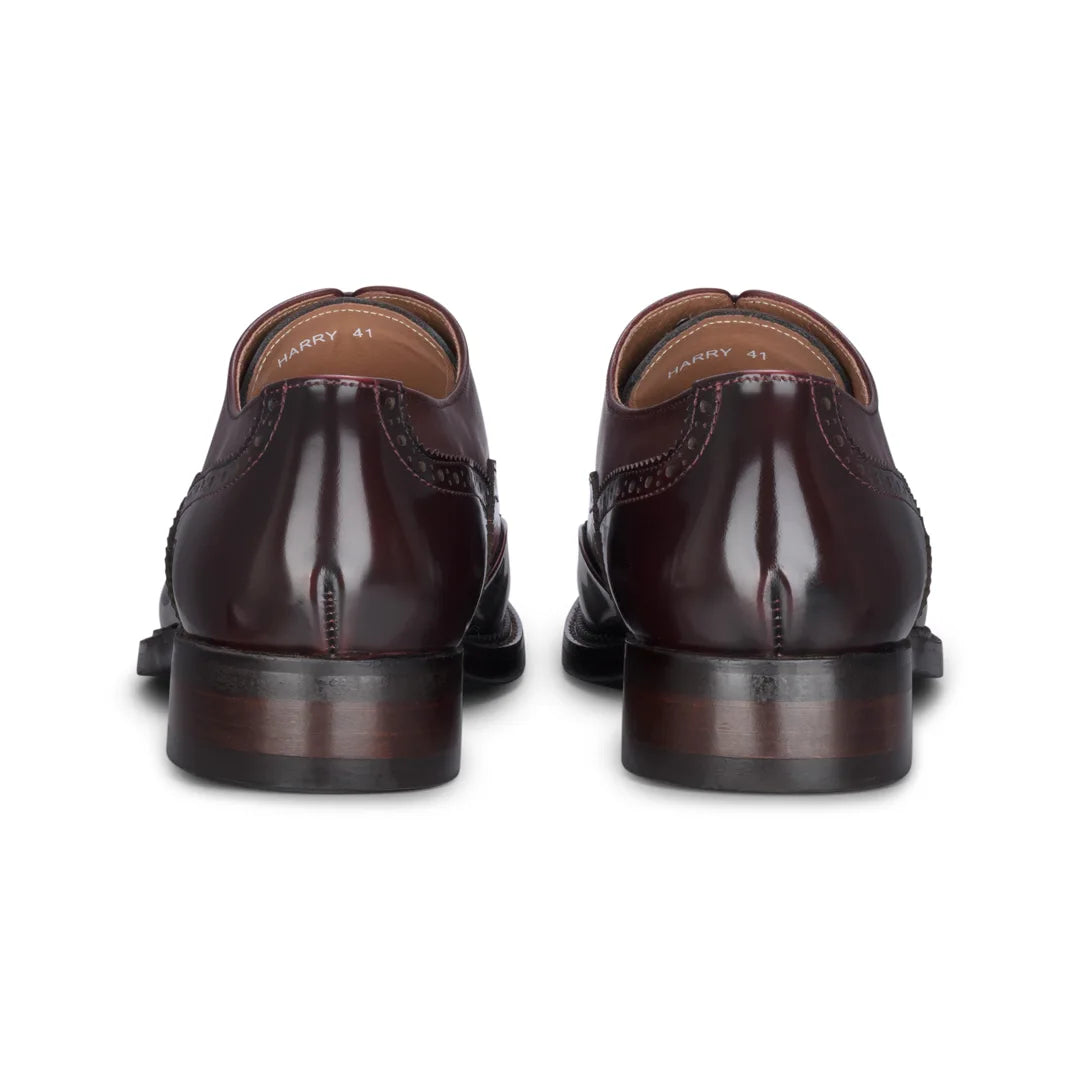 Harry - Ανδρικά Δερμάτινα Παπούτσια Brogue από Κρασί