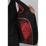 Harvey - Ανδρικό Σακάκι με Καρό Ανθρακί