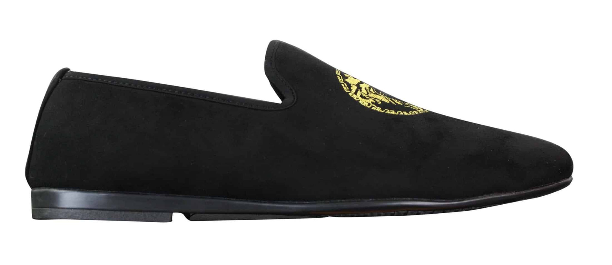 Fiorello HD0112-04 - Ανδρικά Μαύρα Μοκασίνια Iconic Medusa Slip On Παπούτσια Οδήγησης PU Σουέτ Ιταλικά