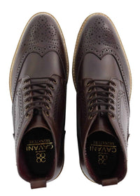 Ανδρικά μποτάκια Brogue καφέ