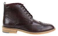 Ανδρικά μποτάκια Brogue καφέ