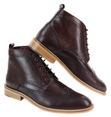 Ανδρικά μποτάκια Brogue καφέ