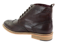 Ανδρικά μποτάκια Brogue καφέ