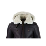 Ανδρικό Δερμάτινο Μπουφάν Sherling Sheepskin με Κουκούλα Aviator Flying Pilot