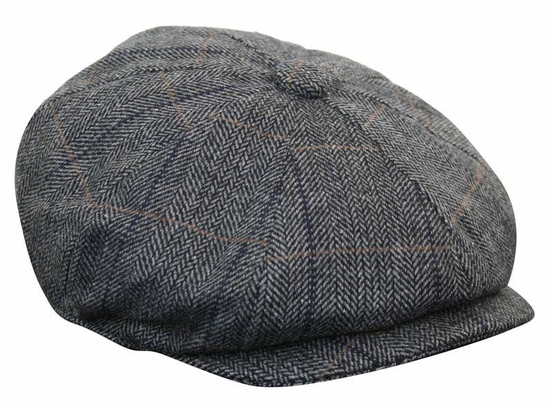 Ανδρικό καπέλο Peaky Blinders με καρό τουίντ