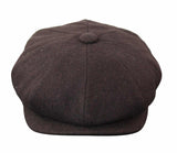 HT6363 - Ανδρικό Vintage Tweed Καπέλο Newsboy Peaky Blinders - Καφέ/Κρασί