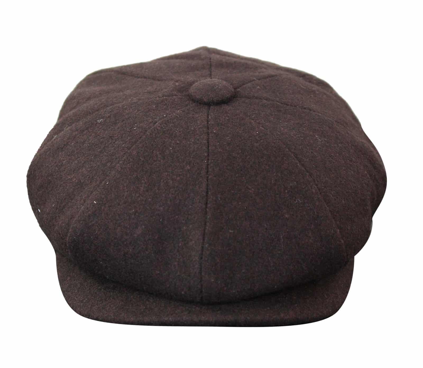 HT6363 - Ανδρικό Vintage Tweed Καπέλο Newsboy Peaky Blinders - Καφέ/Κρασί