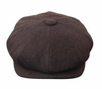 HT6363 - Ανδρικό Vintage Tweed Καπέλο Newsboy Peaky Blinders - Καφέ/Κρασί