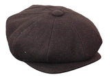 HT6363 - Ανδρικό Vintage Tweed Καπέλο Newsboy Peaky Blinders - Καφέ/Κρασί
