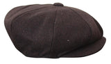 HT6363 - Ανδρικό Vintage Tweed Καπέλο Newsboy Peaky Blinders - Καφέ/Κρασί