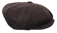 HT6363 - Ανδρικό Vintage Tweed Καπέλο Newsboy Peaky Blinders - Καφέ/Κρασί