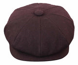 HT6363 - Ανδρικό Vintage Tweed Καπέλο Newsboy Peaky Blinders - Καφέ/Κρασί