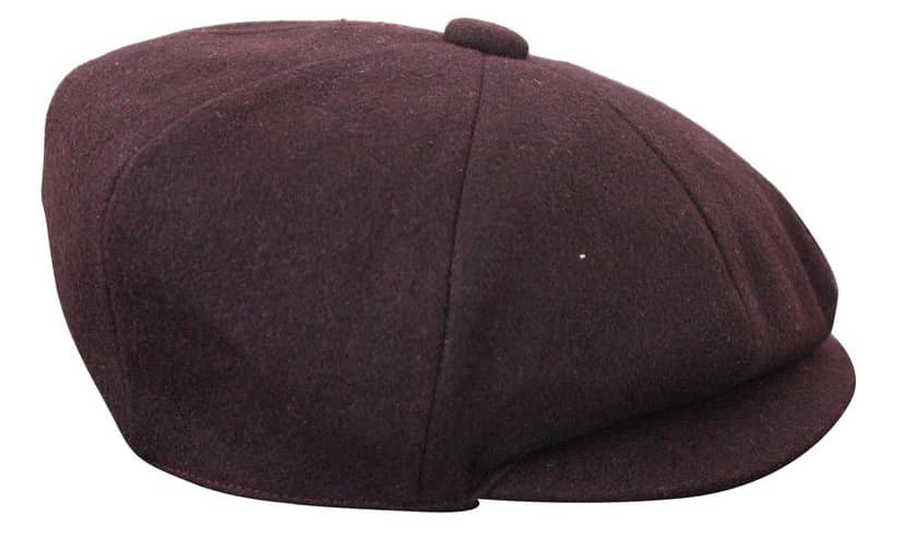 HT6363 - Ανδρικό Vintage Tweed Καπέλο Newsboy Peaky Blinders - Καφέ/Κρασί