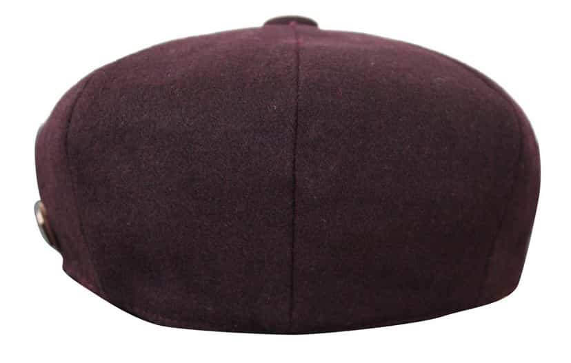 HT6363 - Ανδρικό Vintage Tweed Καπέλο Newsboy Peaky Blinders - Καφέ/Κρασί