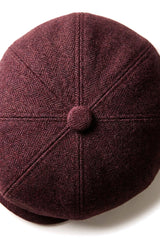 HT6363 - Ανδρικό Vintage Tweed Καπέλο Newsboy Peaky Blinders - Καφέ/Κρασί