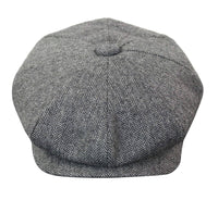 HT6364 - Ανδρικό Καπέλο Newsboy Peaky Blinders από τουίντ ψαροκόκαλο