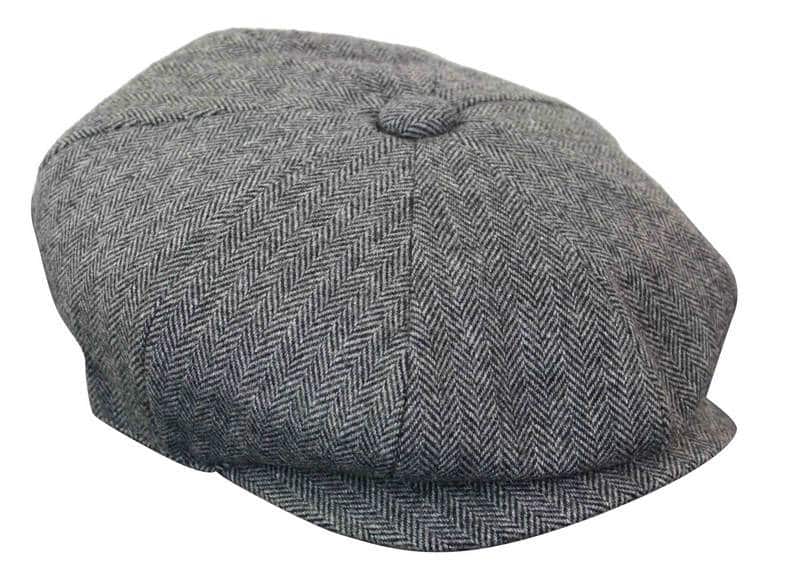 HT6364 - Ανδρικό Καπέλο Newsboy Peaky Blinders από τουίντ ψαροκόκαλο