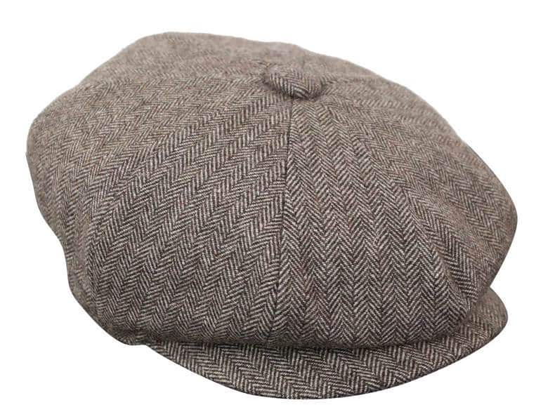 HT6364 - Ανδρικό Καπέλο Newsboy Peaky Blinders από τουίντ ψαροκόκαλο