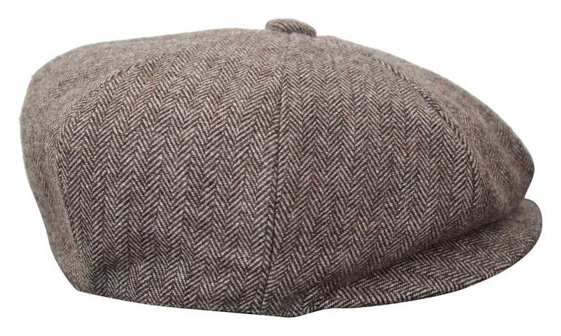 HT6364 - Ανδρικό Καπέλο Newsboy Peaky Blinders από τουίντ ψαροκόκαλο