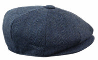 HT6364 - Ανδρικό Καπέλο Newsboy Peaky Blinders από τουίντ ψαροκόκαλο