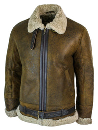 Infinity EK02 Ανδρικό Vintage Antique Sherling Sheepskin Cream Γούνινο Μπουφάν Πιλότου RAF της Πολεμικής Αεροπορίας