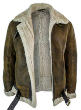Infinity EK02 Ανδρικό Vintage Antique Sherling Sheepskin Cream Γούνινο Μπουφάν Πιλότου RAF της Πολεμικής Αεροπορίας