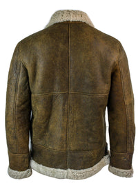 Infinity EK02 Ανδρικό Vintage Antique Sherling Sheepskin Cream Γούνινο Μπουφάν Πιλότου RAF της Πολεμικής Αεροπορίας