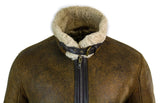 Infinity EK02 Ανδρικό Vintage Antique Sherling Sheepskin Cream Γούνινο Μπουφάν Πιλότου RAF της Πολεμικής Αεροπορίας