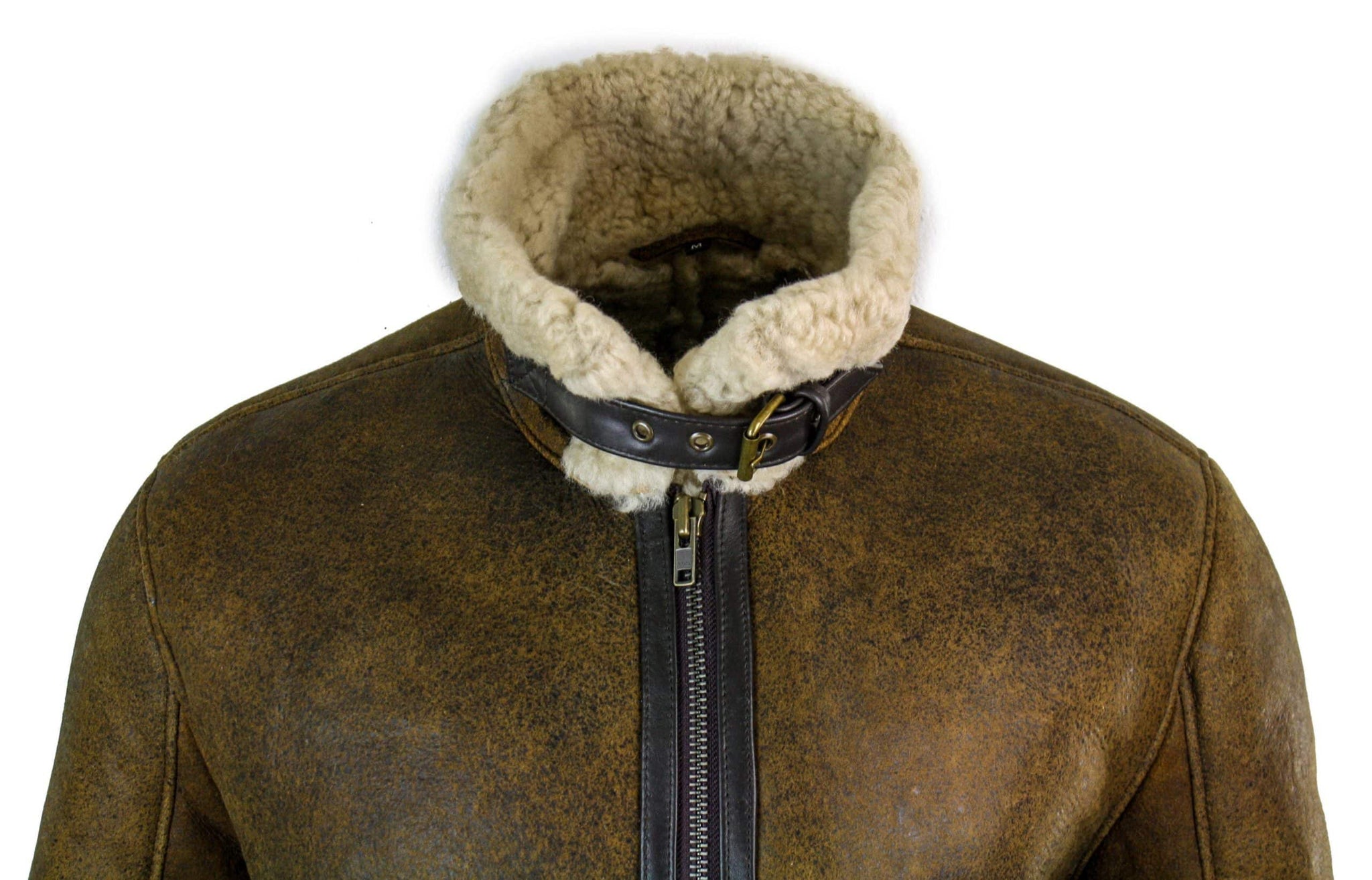 Infinity EK02 Ανδρικό Vintage Antique Sherling Sheepskin Cream Γούνινο Μπουφάν Πιλότου RAF της Πολεμικής Αεροπορίας