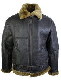 Ανδρικό καφέ μπουφάν RAF Sheepskin Flying Pilot Classic καφέ τζιν