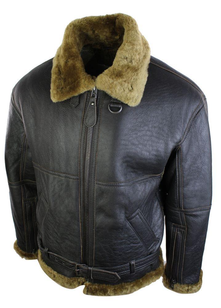 Ανδρικό καφέ μπουφάν RAF Sheepskin Flying Pilot Classic καφέ τζιν