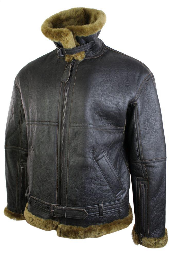 Ανδρικό καφέ μπουφάν RAF Sheepskin Flying Pilot Classic καφέ τζιν