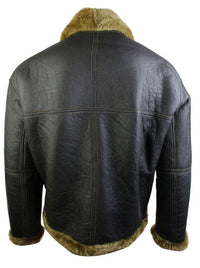 Ανδρικό καφέ μπουφάν RAF Sheepskin Flying Pilot Classic καφέ τζιν