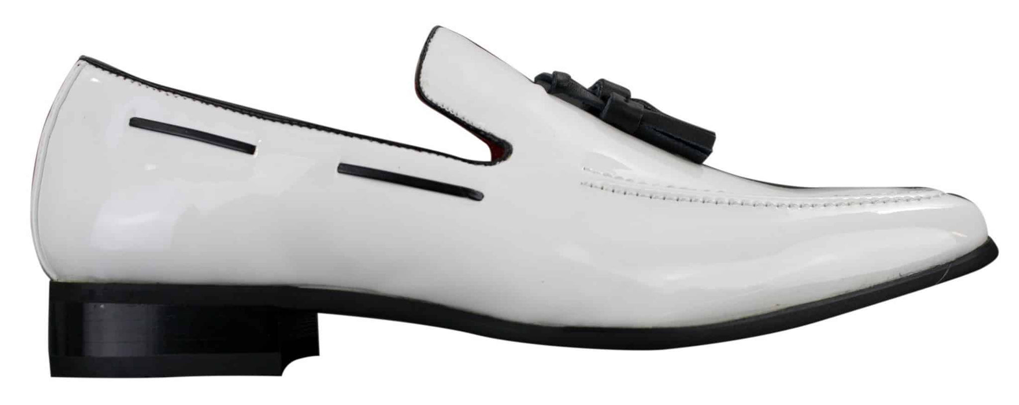 Ανδρικά Slip-On Loafers με γυαλιστερό λουστρίνι και φούντα, δερμάτινα, smart casual παπούτσια
