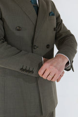 Kurt - Ανδρικό Σταυρωτό Κοστούμι 2 Τεμαχίων σε Πράσινο Φασκόμηλο