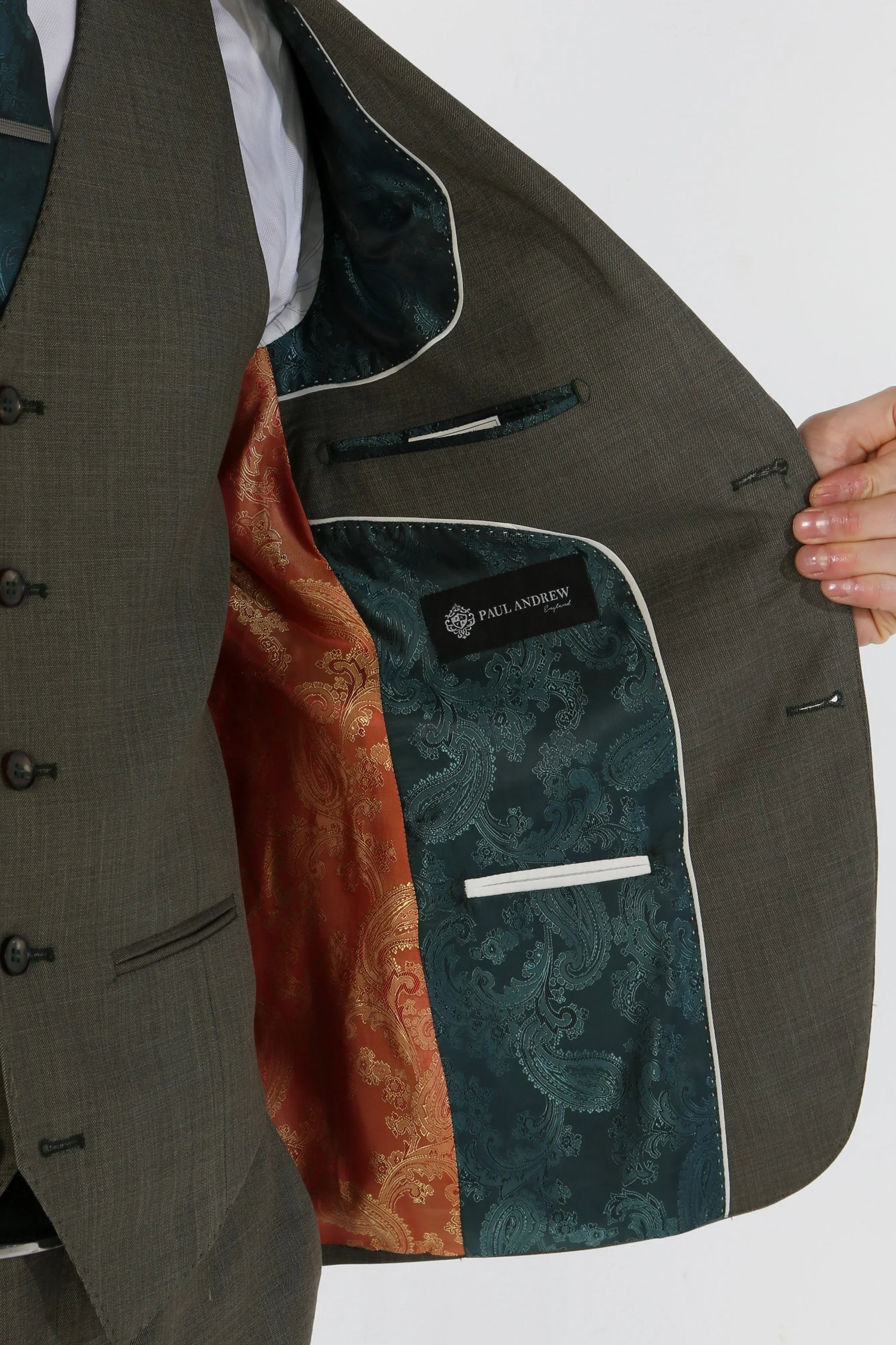 Ανδρικό κοστούμι Kurt Sage Green, 3 τεμαχίων, με ραφές και εφαρμογή, για καλοκαιρινούς γάμους