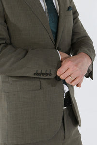 Ανδρικό κοστούμι Kurt Sage Green, 3 τεμαχίων, με ραφές και εφαρμογή, για καλοκαιρινούς γάμους