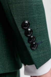 Leo - Ανδρικό Πράσινο Καρό Κοστούμι 3 Τεμαχίων με Ραμμένη Εφαρμογή