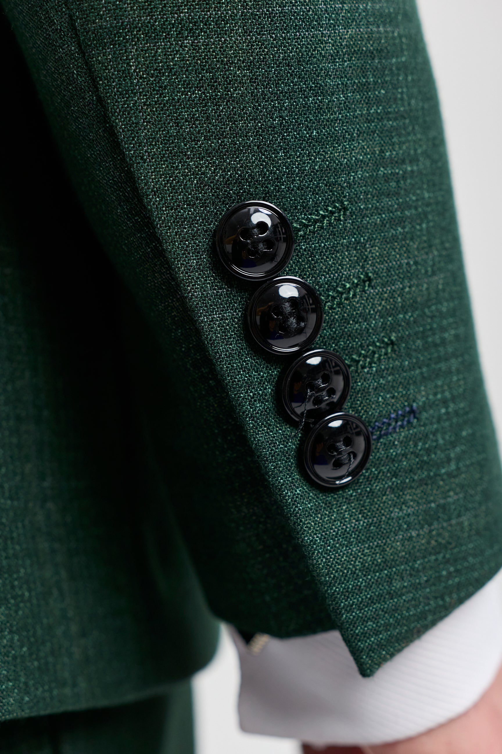 Leo - Ανδρικό Πράσινο Καρό Κοστούμι 3 Τεμαχίων με Ραμμένη Εφαρμογή