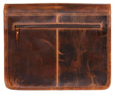 Τσάντα Ταχυδρόμου για Laptop από Γνήσιο Δέρμα - Έως 15" - Καφέ