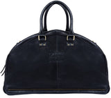 Χειροποίητη τσάντα ταξιδιού από γνήσιο δέρμα για άνδρες - Μαύρη