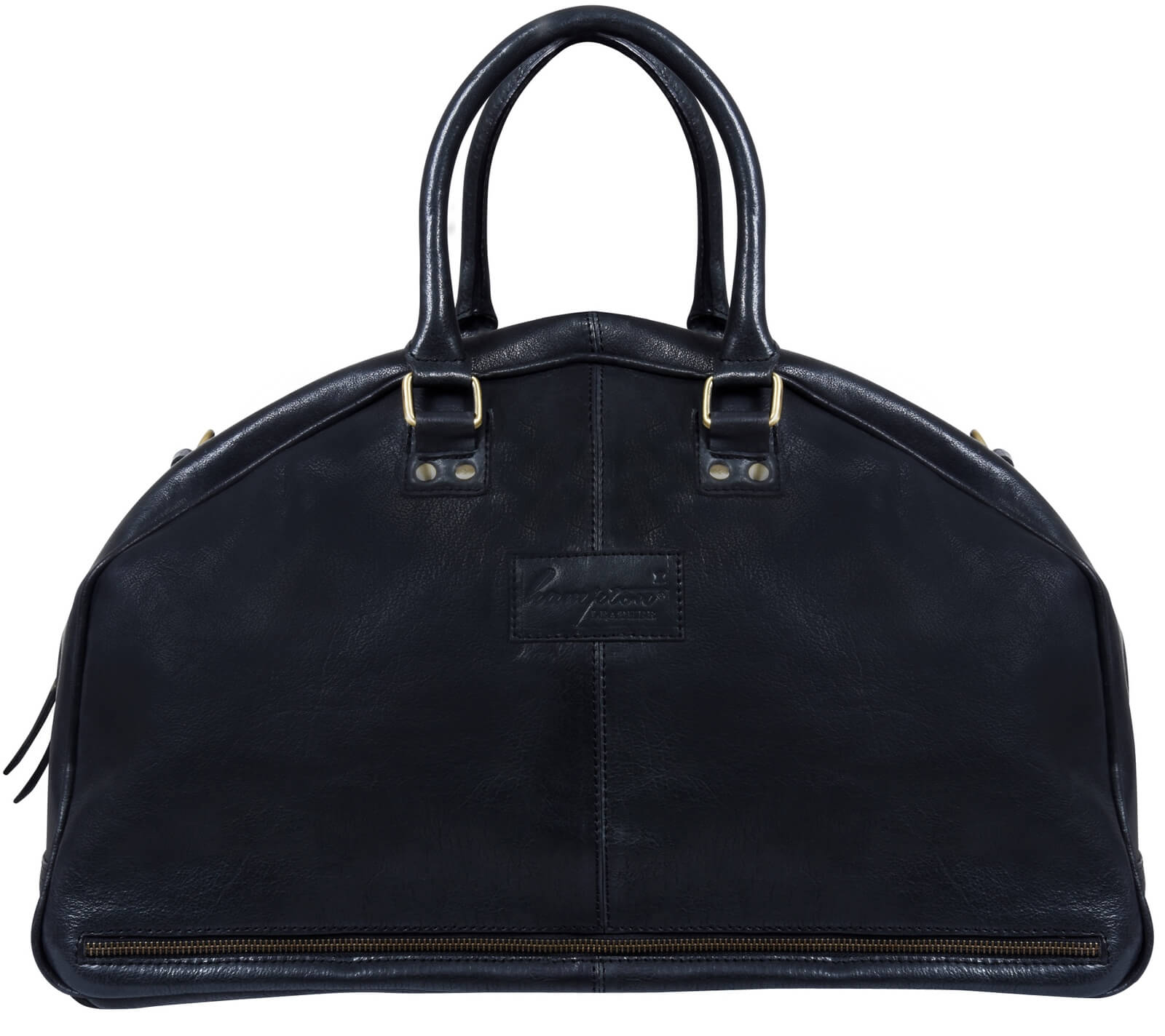 Χειροποίητη τσάντα ταξιδιού από γνήσιο δέρμα για άνδρες - Μαύρη