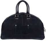 Χειροποίητη τσάντα ταξιδιού από γνήσιο δέρμα για άνδρες - Μαύρη