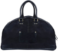 Χειροποίητη τσάντα ταξιδιού από γνήσιο δέρμα για άνδρες - Μαύρη