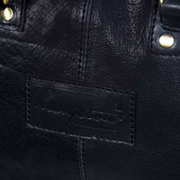 Χειροποίητη τσάντα ταξιδιού από γνήσιο δέρμα για άνδρες - Μαύρη