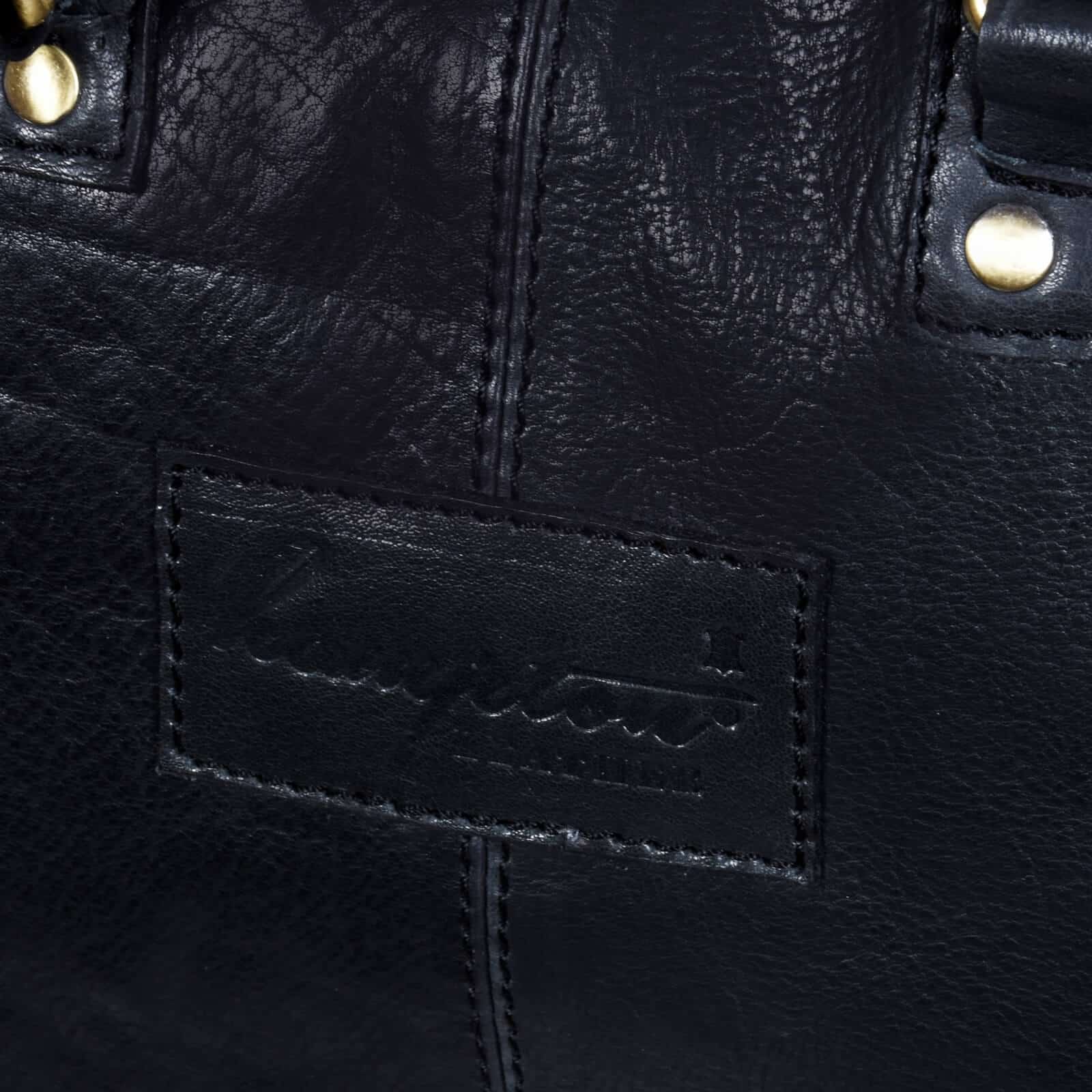 Χειροποίητη τσάντα ταξιδιού από γνήσιο δέρμα για άνδρες - Μαύρη