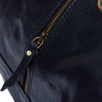 Χειροποίητη τσάντα ταξιδιού από γνήσιο δέρμα για άνδρες - Μαύρη